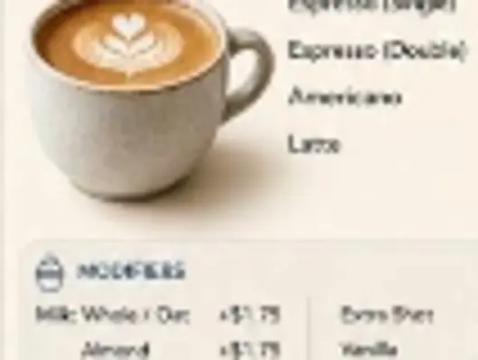 A warm latte with foam art