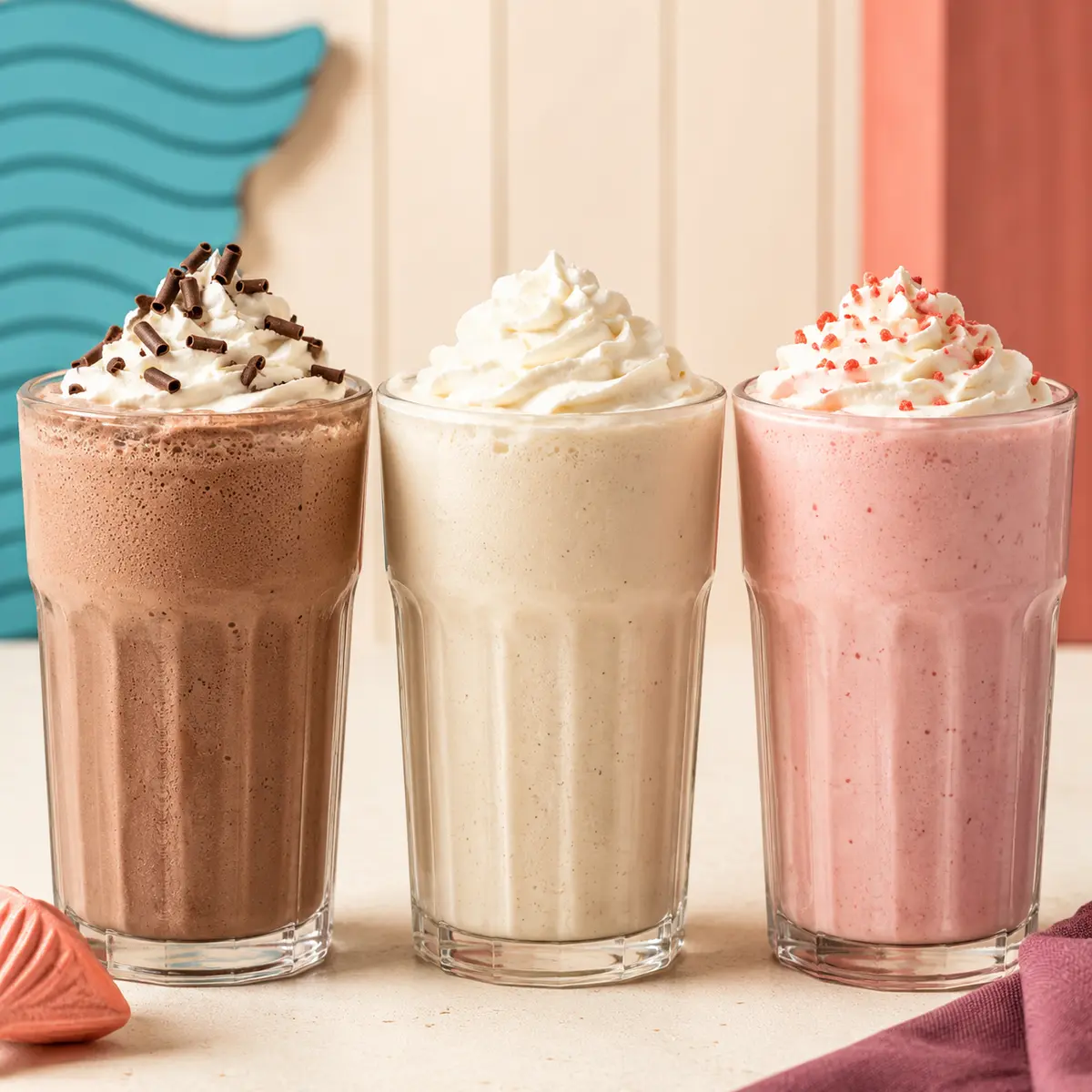 A creamy chocolate milkshake