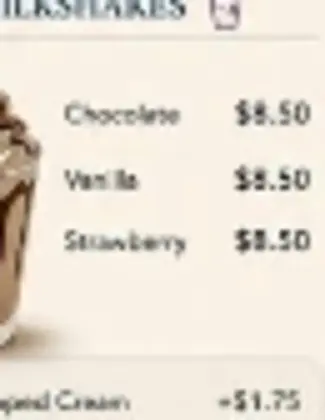 A creamy chocolate milkshake