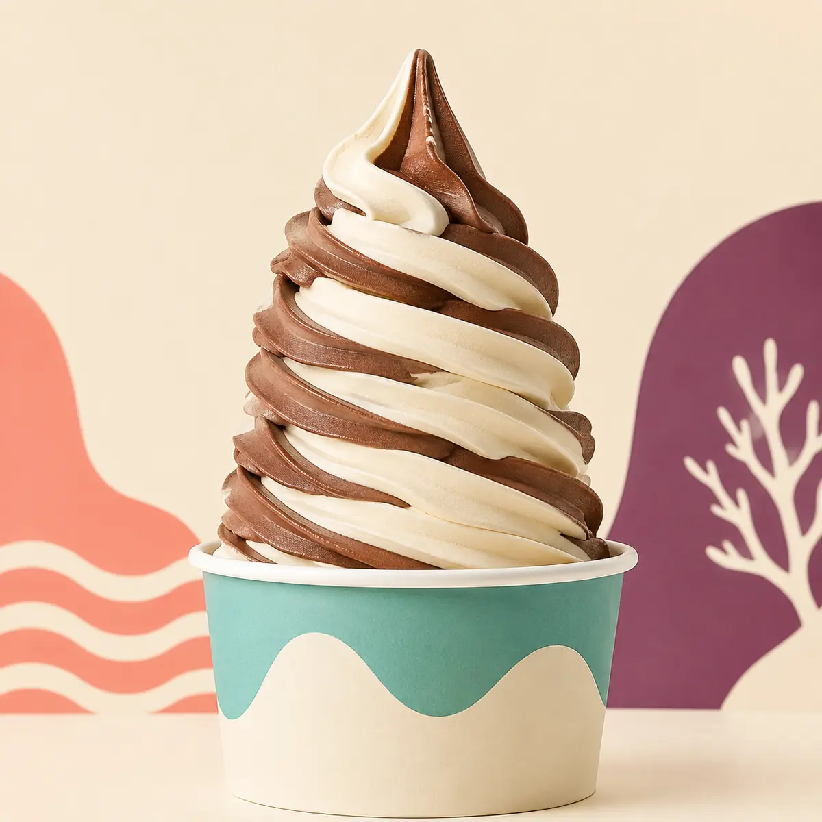 Chocolate and vanilla twist soft serve